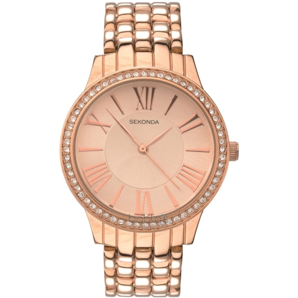Rose Gold Plated Stainless Steel Ladies Wristwatch