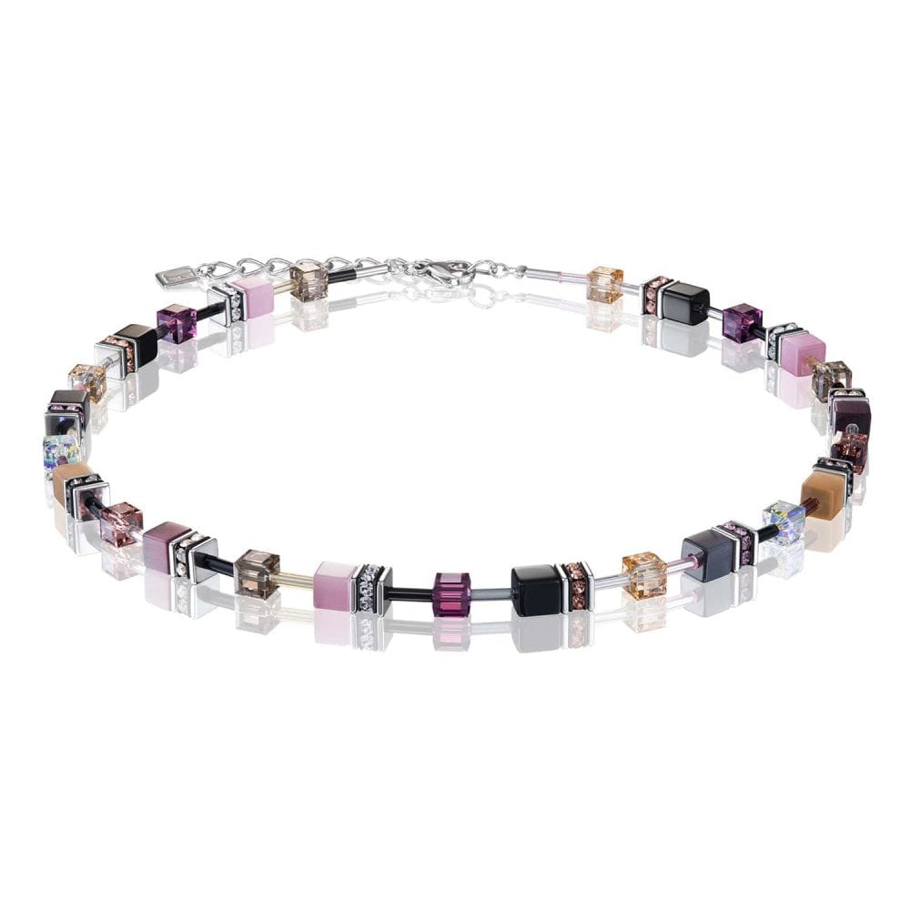 Geo Cube Violet-Rose Necklace