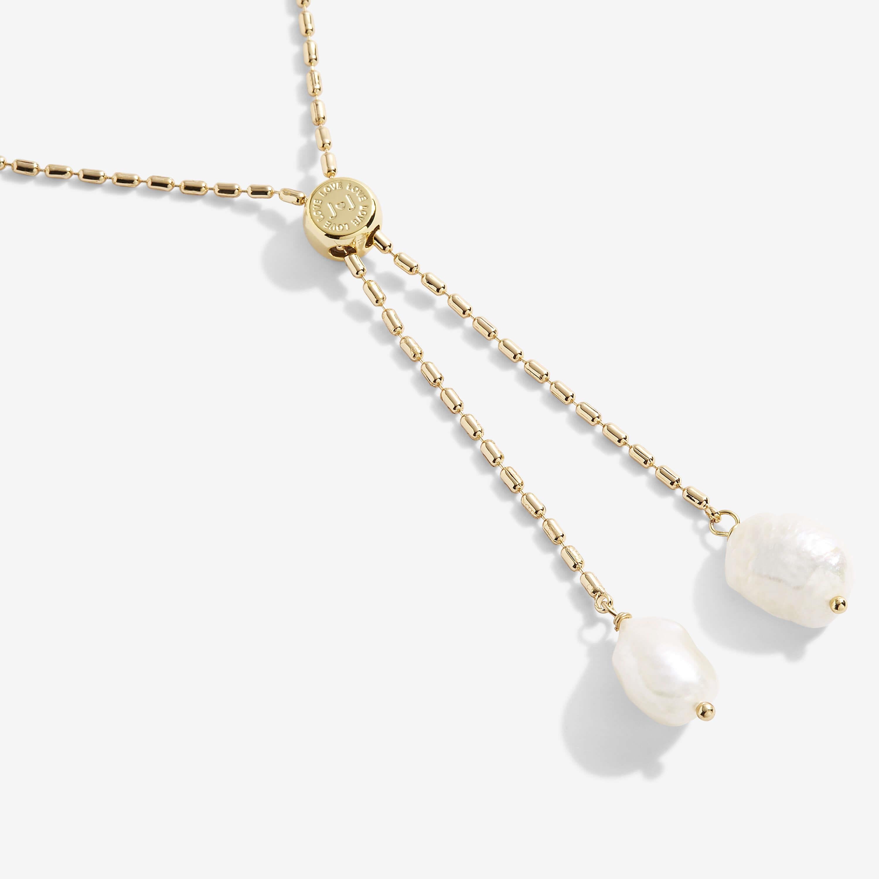 Riviera | Baroque Pearl Lariat Necklace | Gold | Necklace | 84cm Adjustable