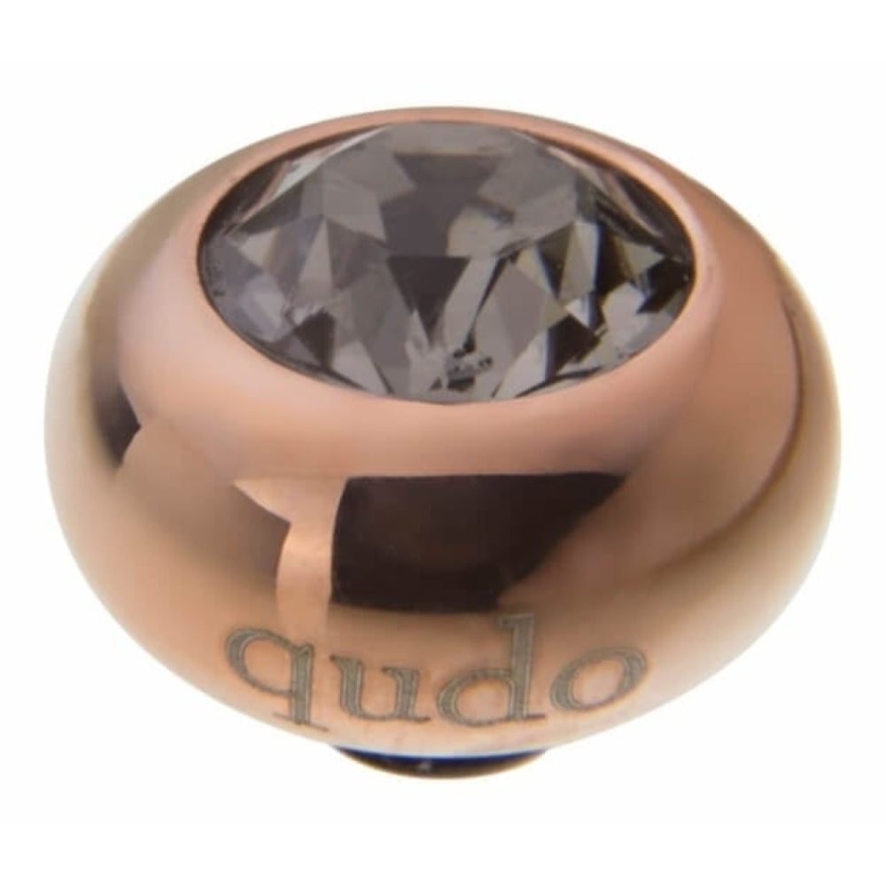 Famosa Rose Gold 10mm Tondo Ring Top Black Diamond