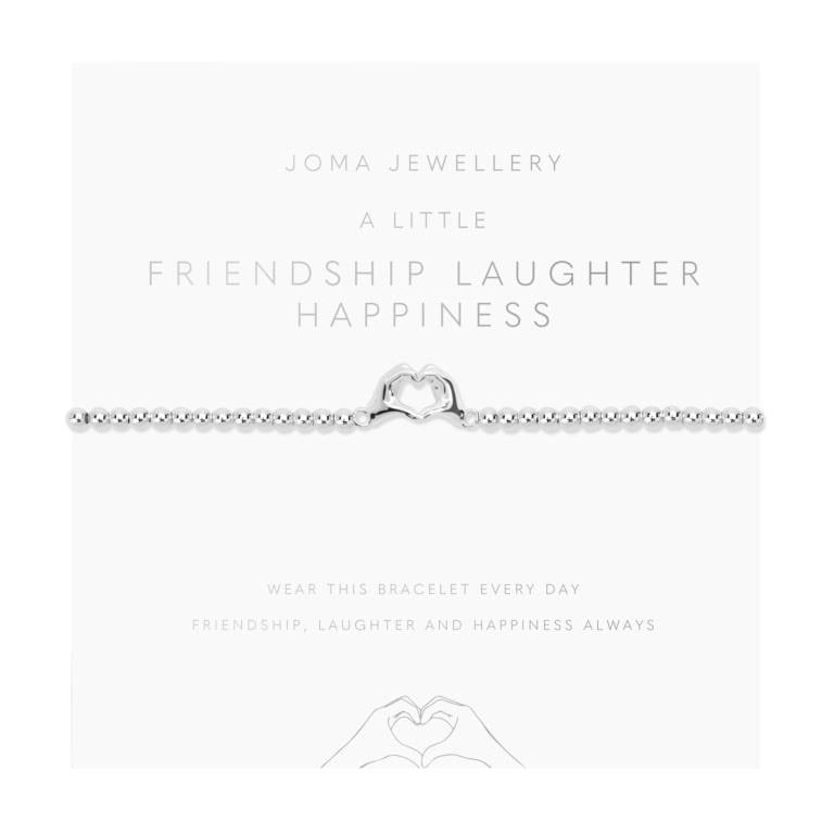 A Little 'Friendship Laughter Happiness' Silver Plated Bracelet