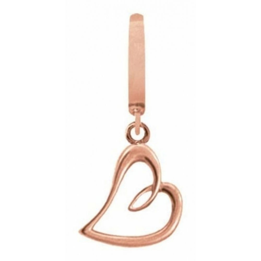 Rose Gold Plated Hanging Heart Charm