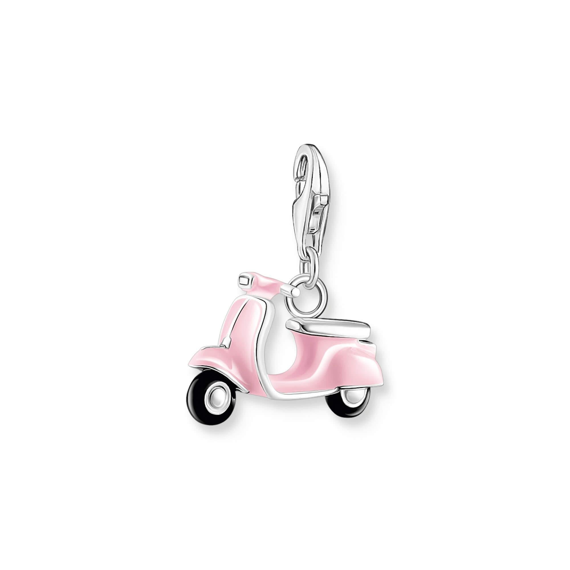 Pink Scooter Silver Charm Pendant