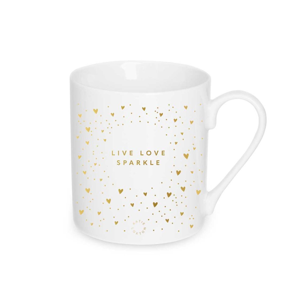 Porcelain Mug | Live Love Sparkle | White and Gold