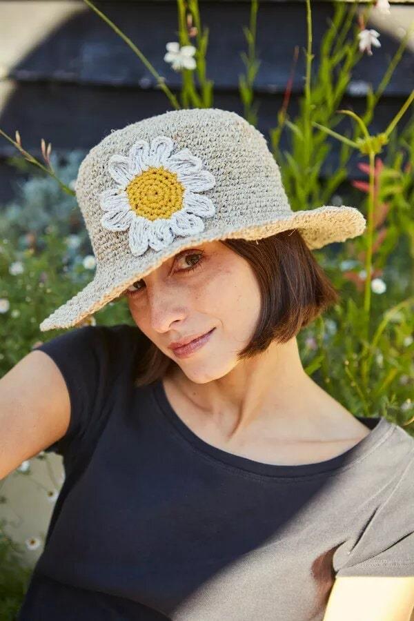 Daisy Hemp/Cotton Hat In Natural
