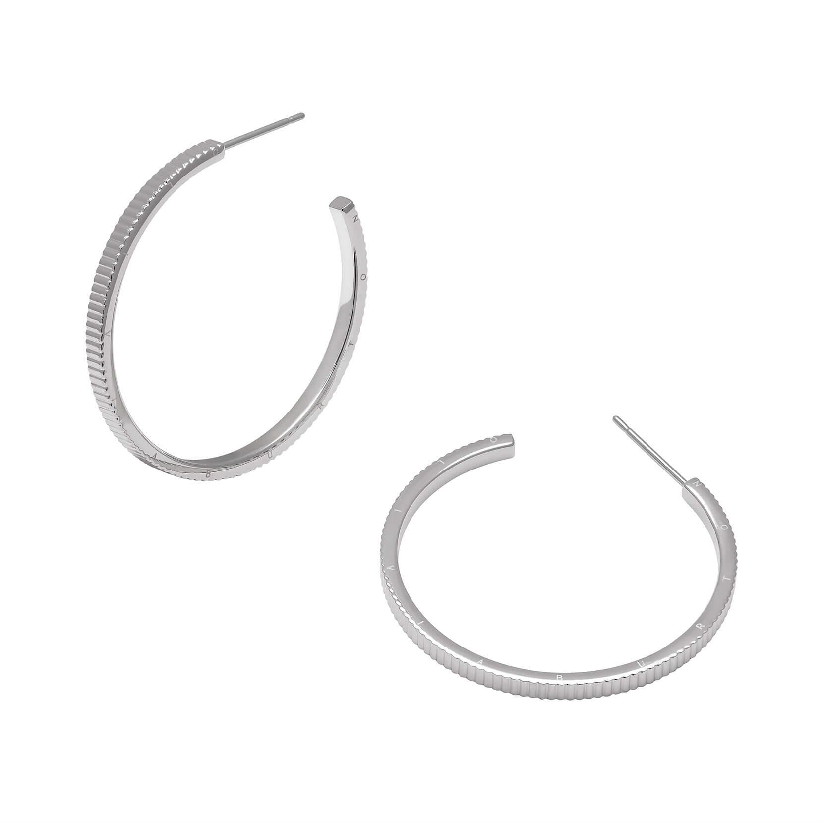 SS Classic Linear Detail Hoop Earrings