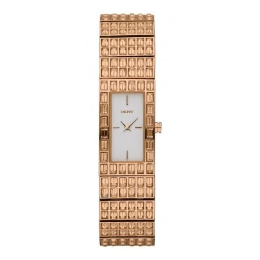 Ladies Rose Gold Plated With Crystals Watch