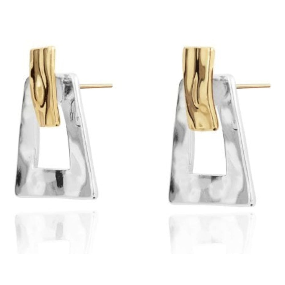 Statement Earrings | Hammered Two Tone | Ear Jackets