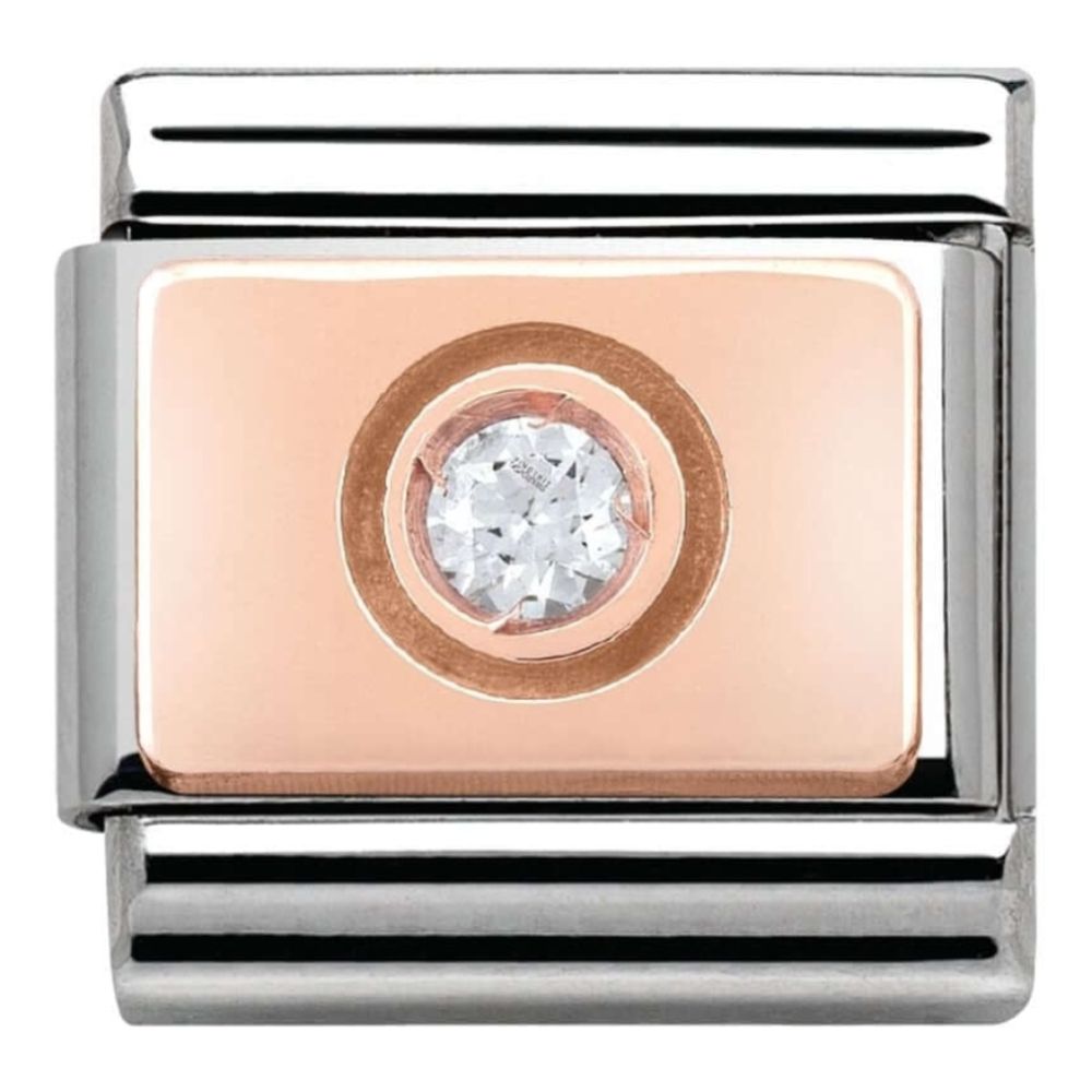 Classic Rose Gold CZ Circle Link