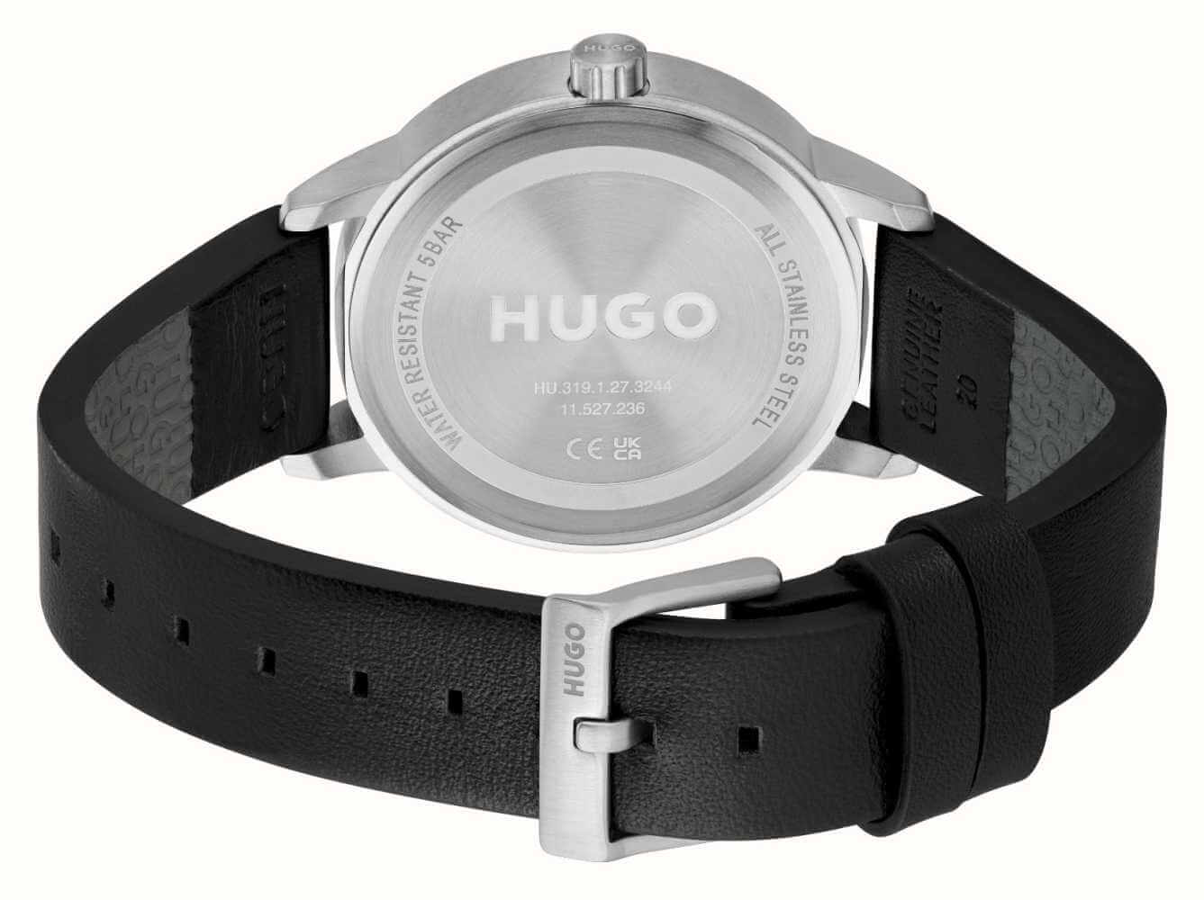 #DEFINE Black Dial Black Leather Strap Gents Watch