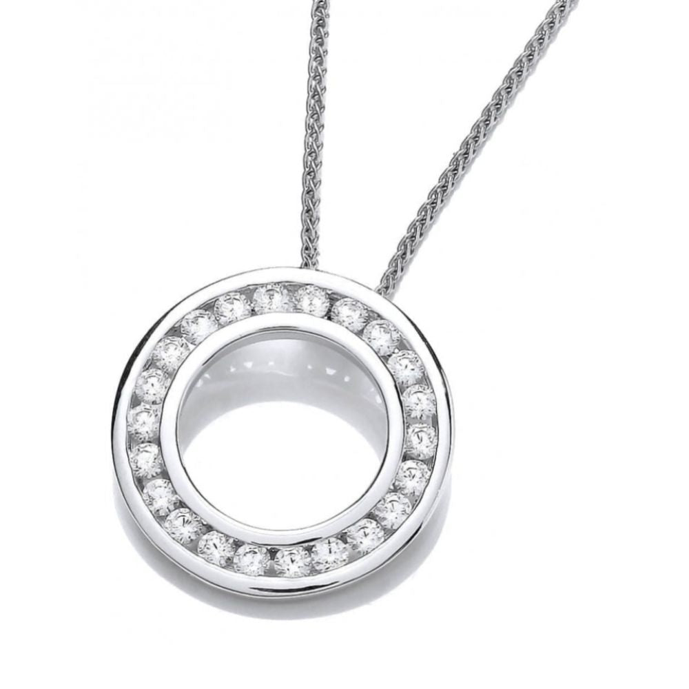 Silver Circle Of Life CZ Pendant