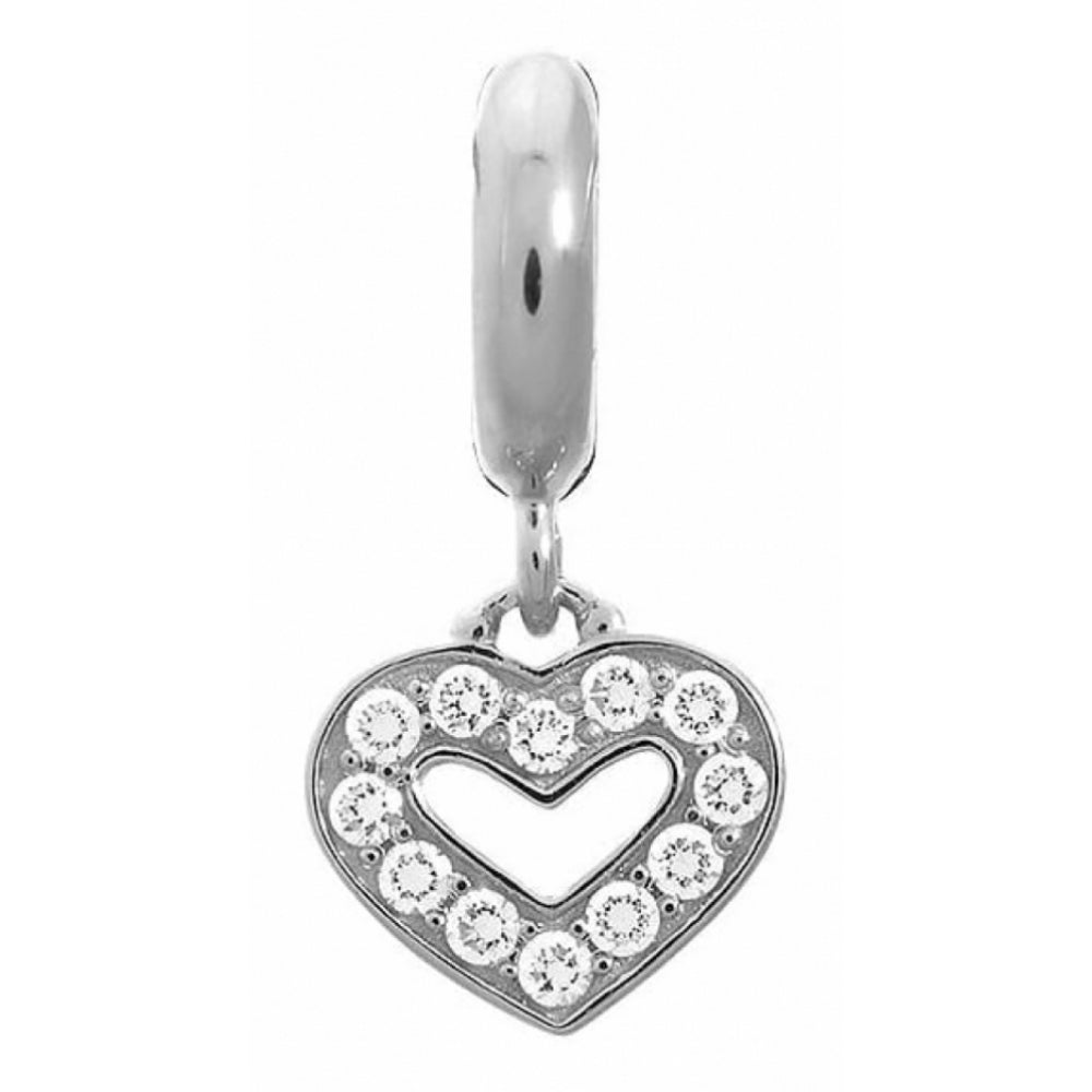 Sterling Silver CZ Heart Charm