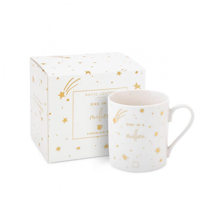 Boxed Porcelain Mug | One In A Million | White And Gold