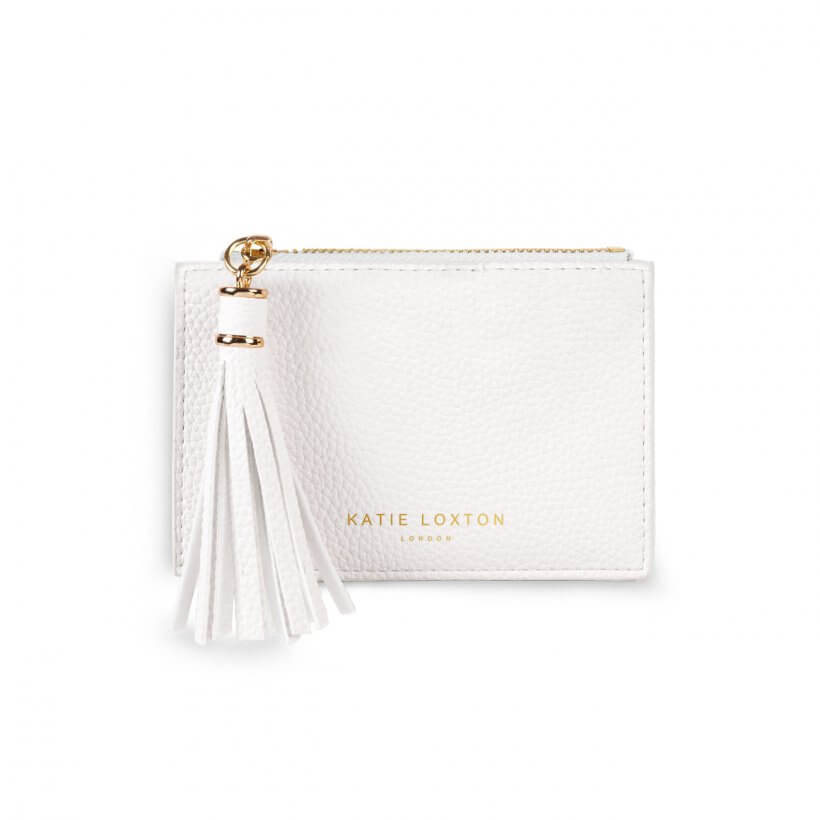 Sophia Tassel Coin/Card Purse | White