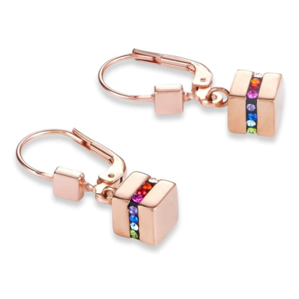 Multicolour Rose Gold Plated Pierced Earring
