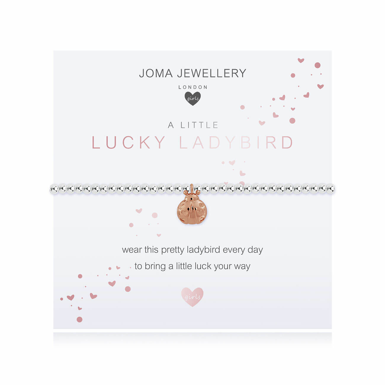 Children's A Little Lucky Ladybird Silver Stretch Bracelet 15.5cm