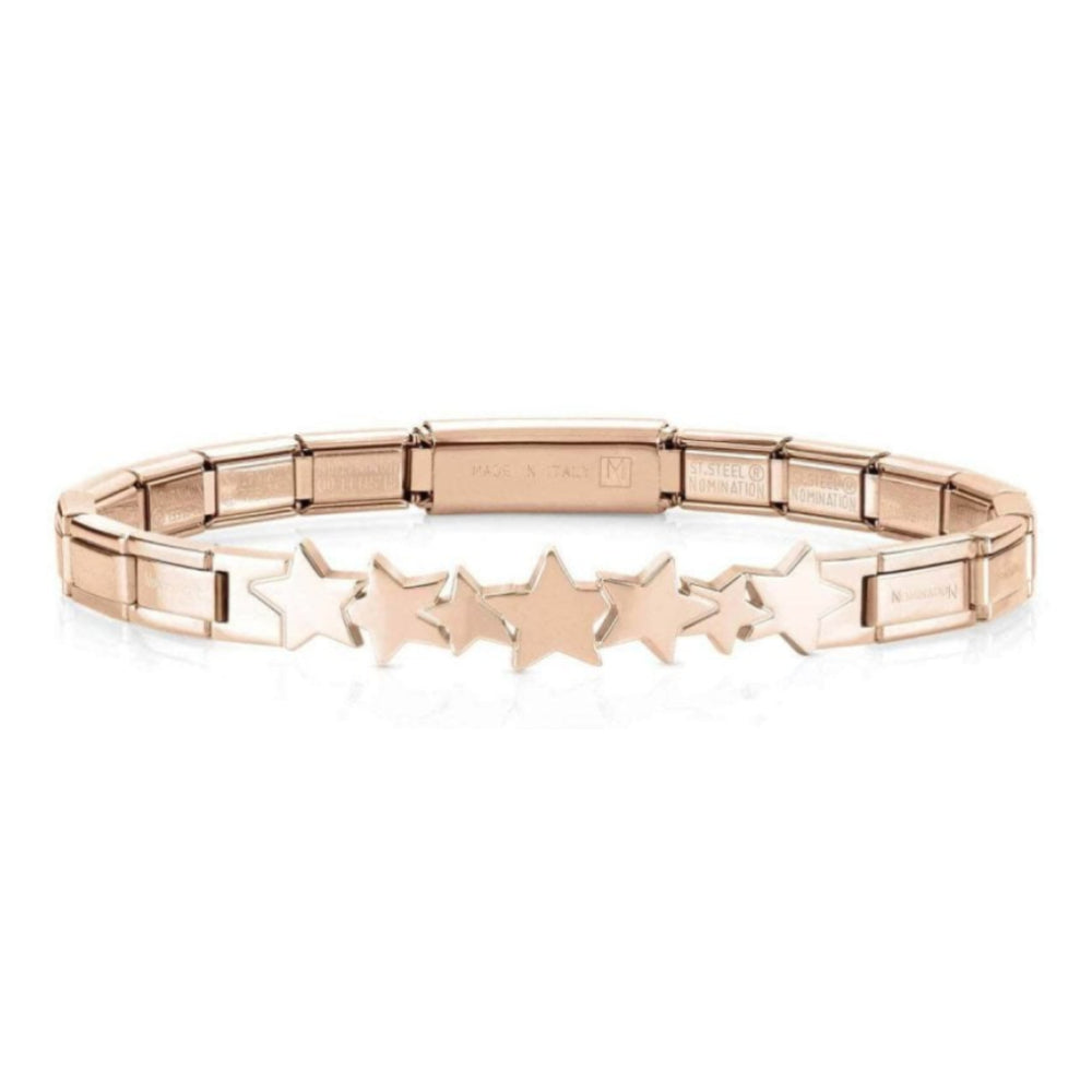 Trendsetter Bracelets In Stainless Steel With Wefts (006_Stars Rose Gold Finish)