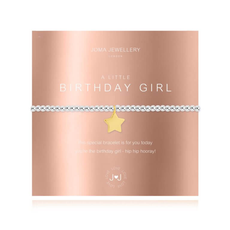 A Little | Birthday Girl | Silver And Gold | Bracelet | 17.5cm Stretch