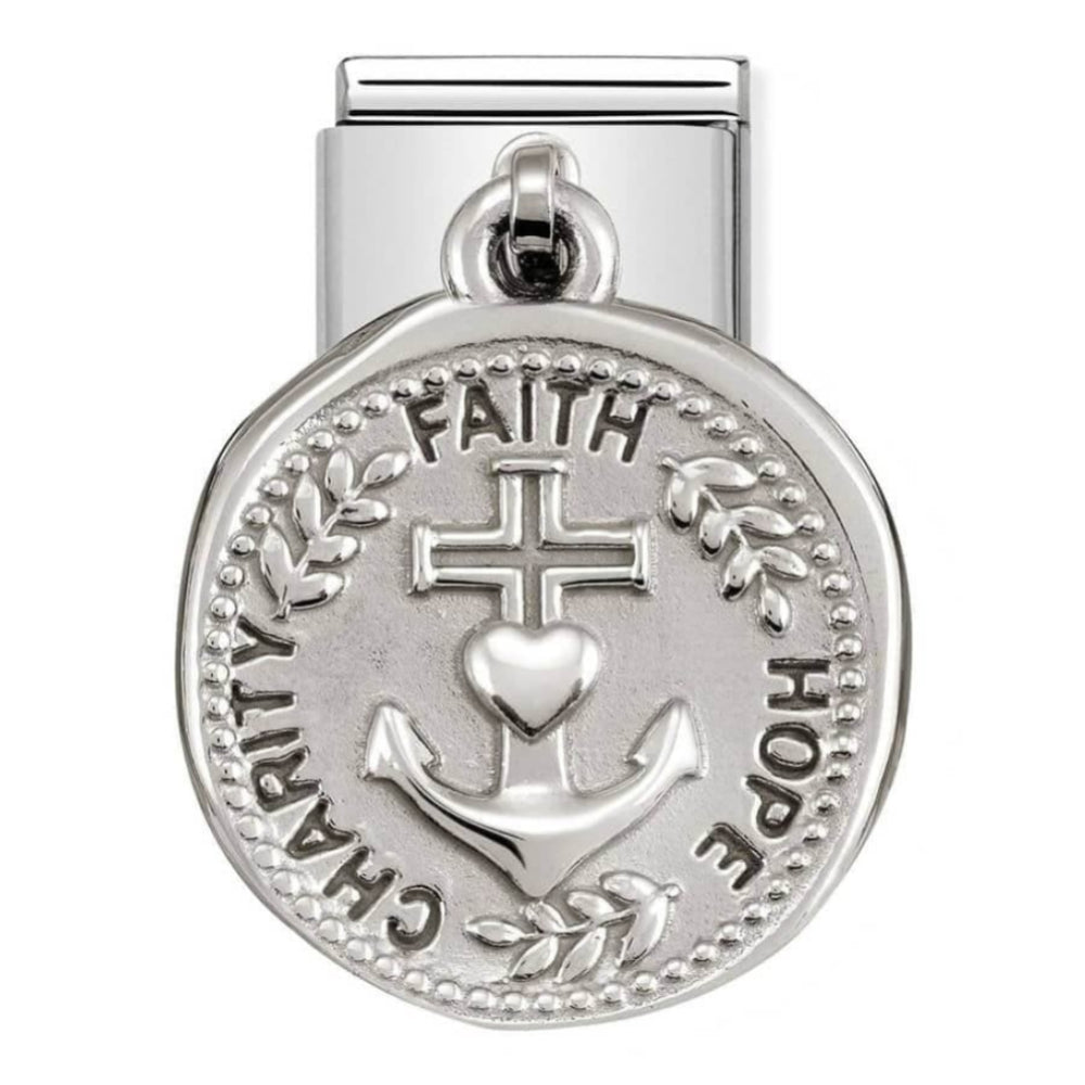 Classic Wishes Steel & 925 Silver Charity Faith Hope Link
