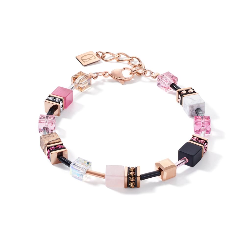 Swarovski Crystals & Gemstones Rose-Beige Geo Cube Bracelet