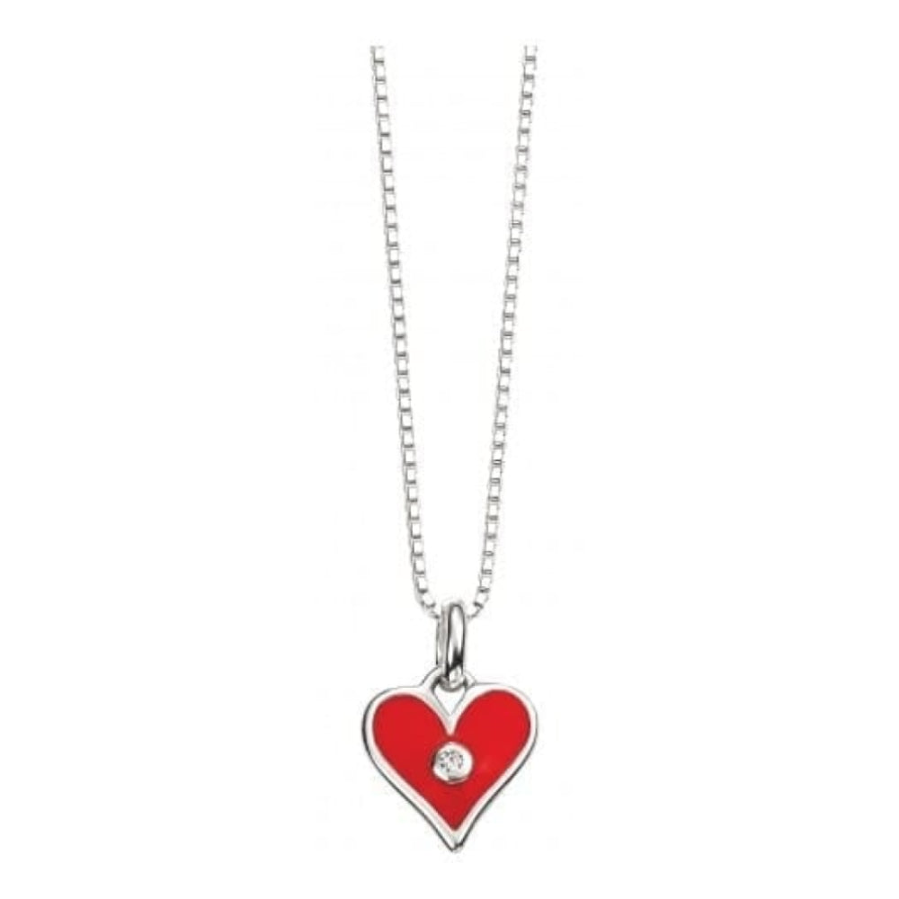 Childrens Red Enamel Heart Necklace