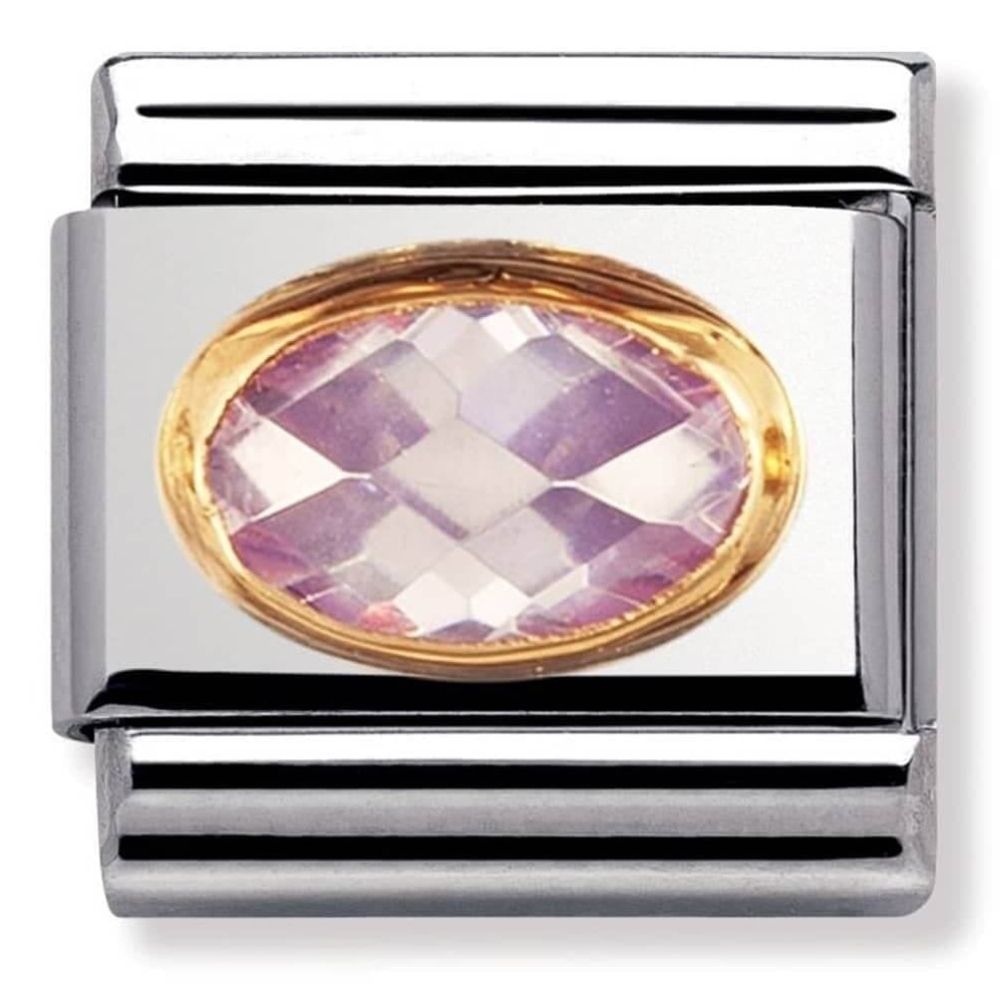 Lavender Stone Gold & Stainless Steel Classic Charm