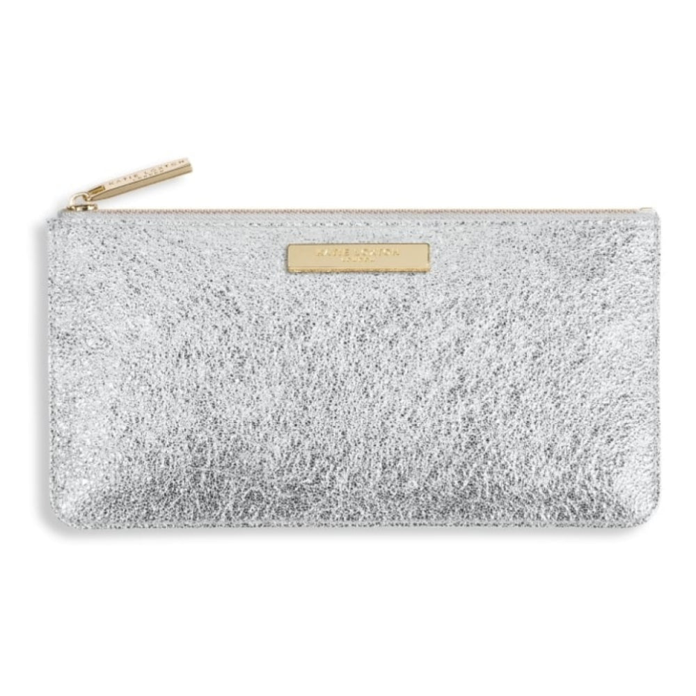 MARCIE PENCIL CASE/SLIM POUCH - metallic silver - 11x22cm