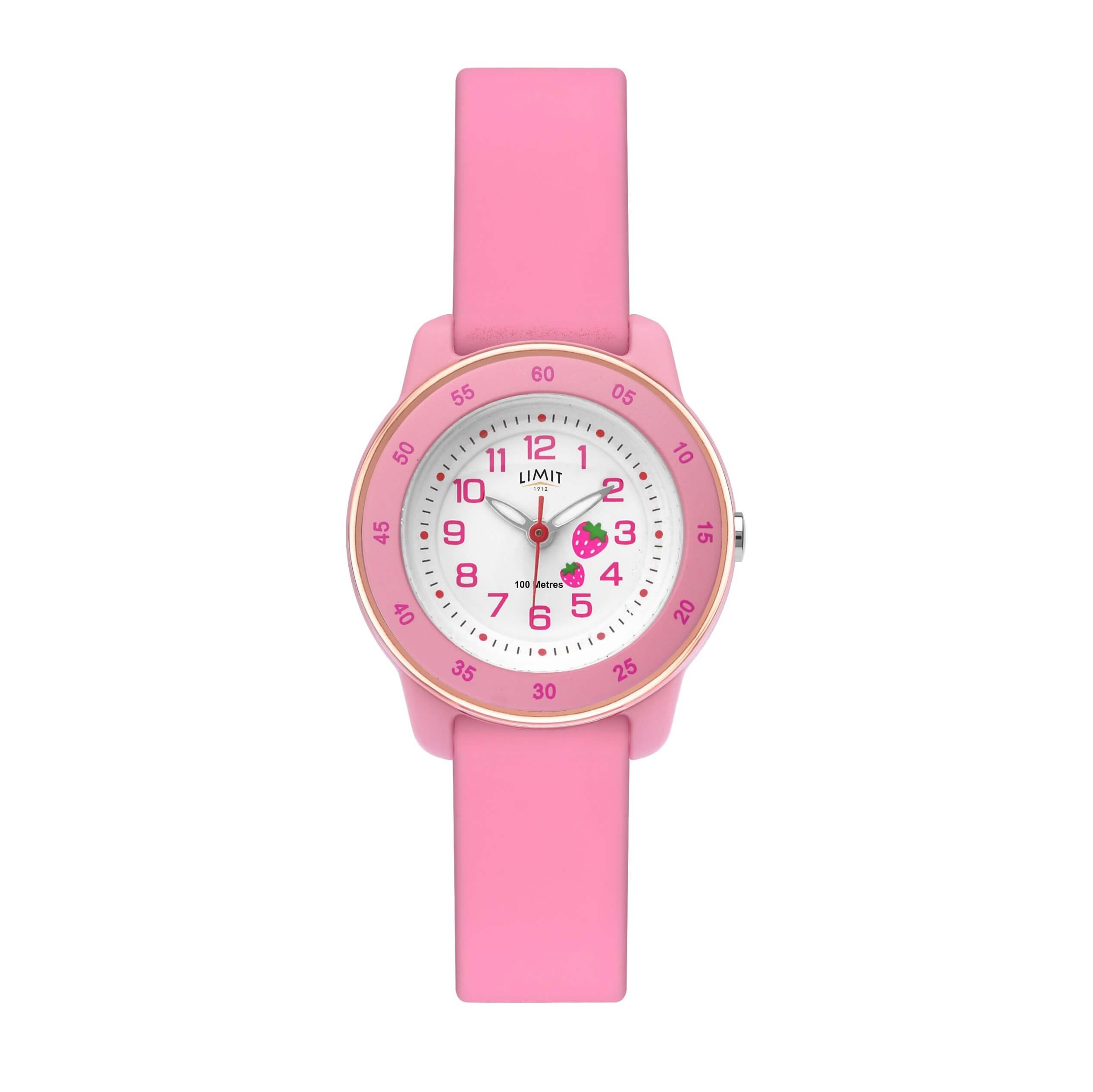 Kids Pink Plastic Watch