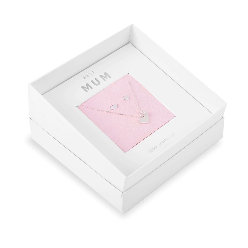 Sentiment Set -Best Mum Silver -Silver Necklace and Earrings