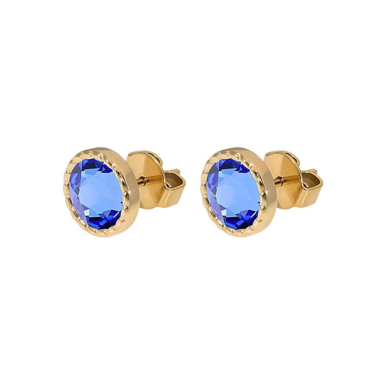 Bocconi Flat 9mm Sapphire Stud (G/P)