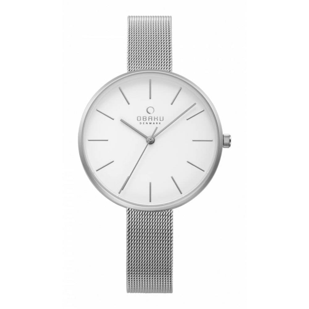 VIOL - STEEL Stainless Steel White Dial & Mesh Bracelet Strap Ladies Watch