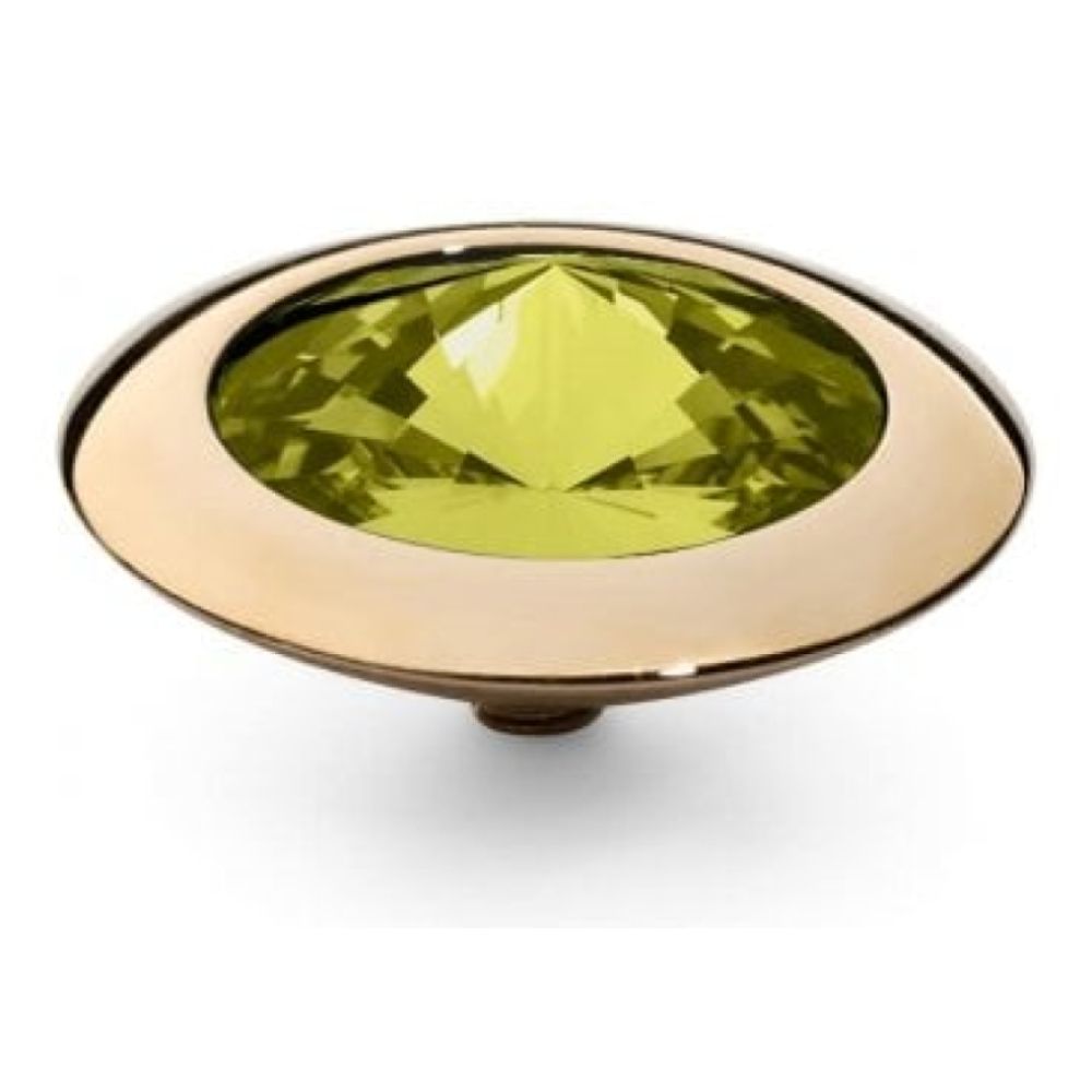 Famosa Gold 16mm Tondo Ring Top Olivine