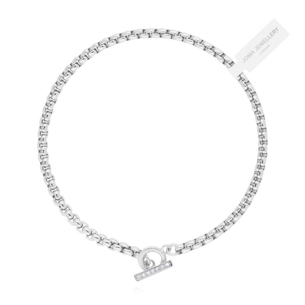 Halo Silver T Bar 18cm Bracelet