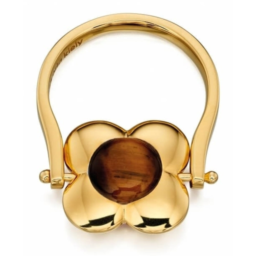 Tiger's Eye Inlay Gold Plated Rotating Ring