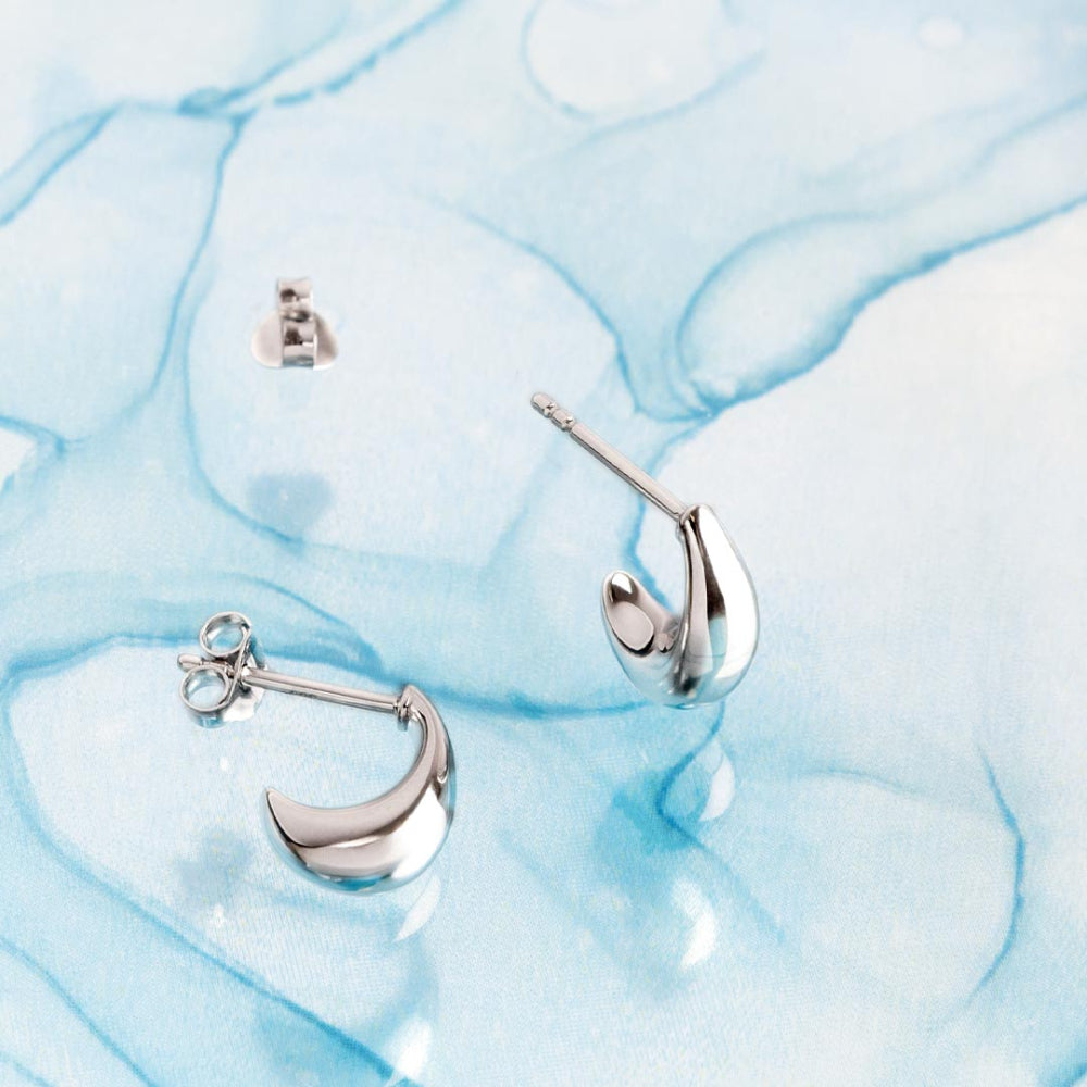 Coast Pebble Smooth Stud Hoop Earrings