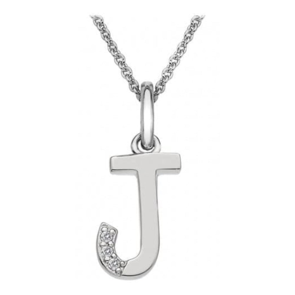Ladies 'J' Silver Micro-Amulets Pendant Necklace