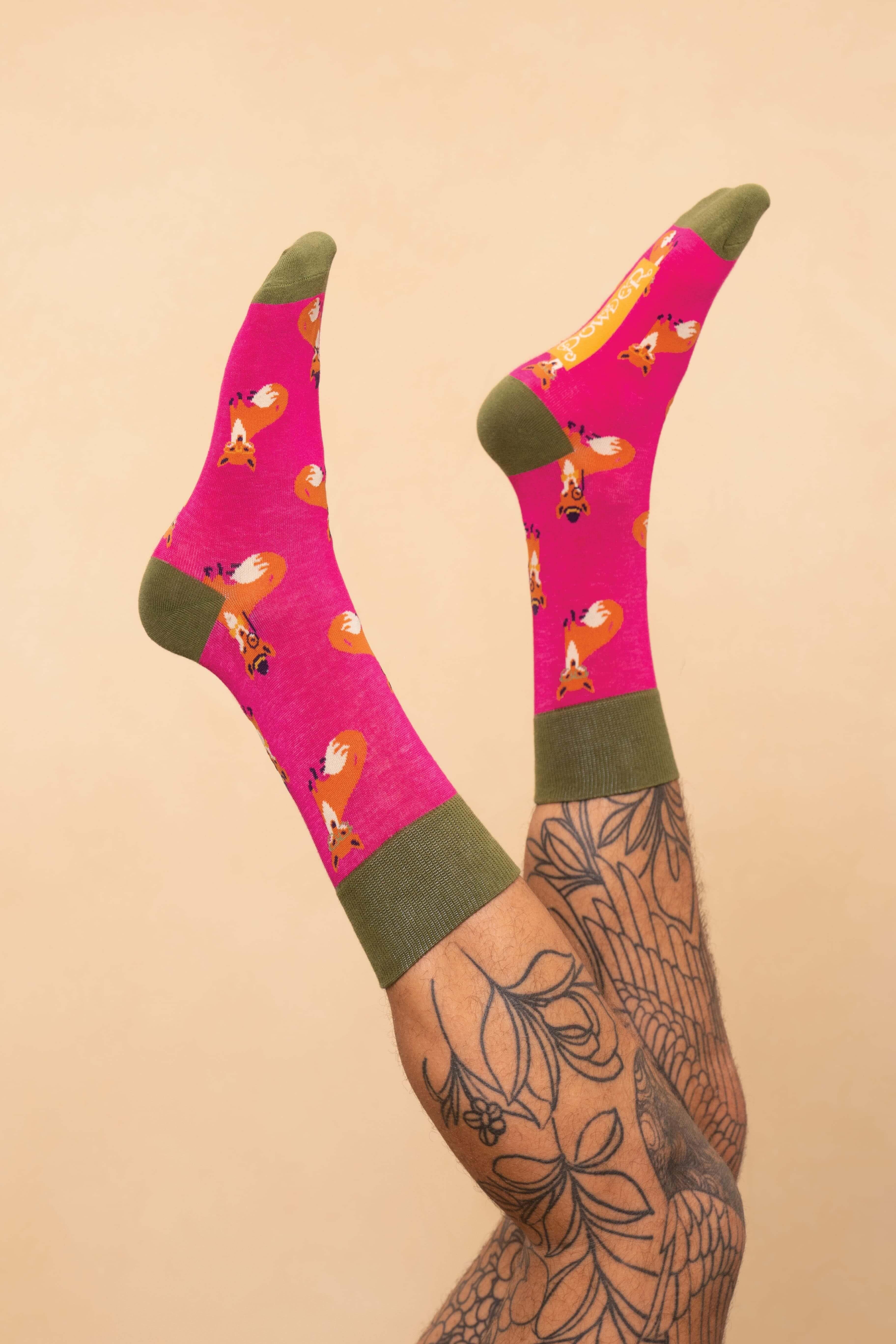 Gentlemen Foxes Men's Socks - Fuchsia