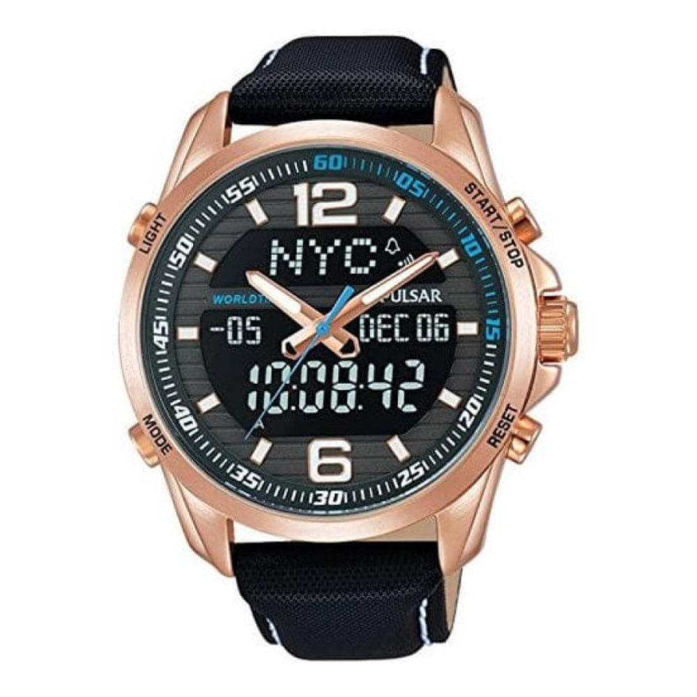 Pulsar Mens Rose Gold Alarm Chronograph Watch