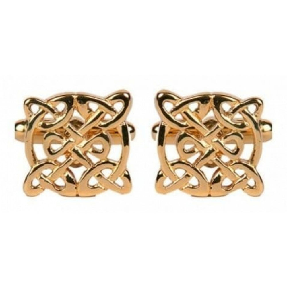Gold Plated Celtic Round Cufflinks
