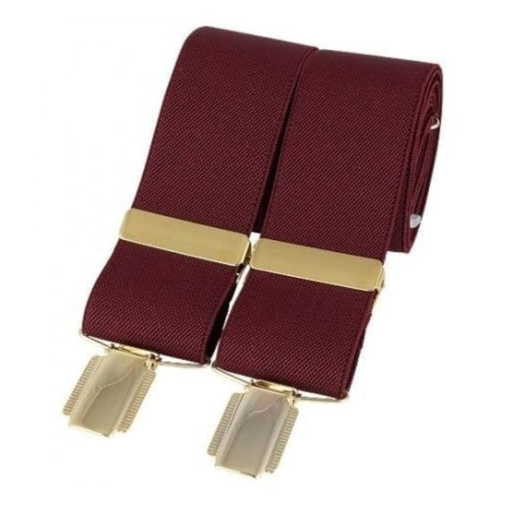 Burgundy Fabric Elasticated Braces