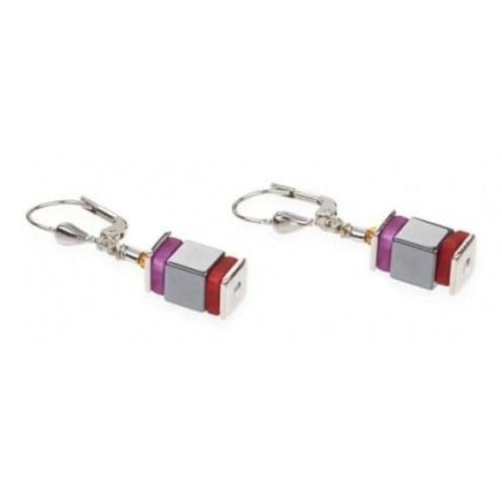 Ladies Haematite & Polaris Glass Steel Earrings