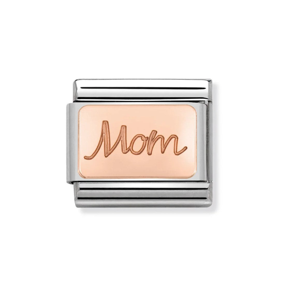 Composable Classic Mom Engraved Rose Gold Plate In Stainless Steel Charm