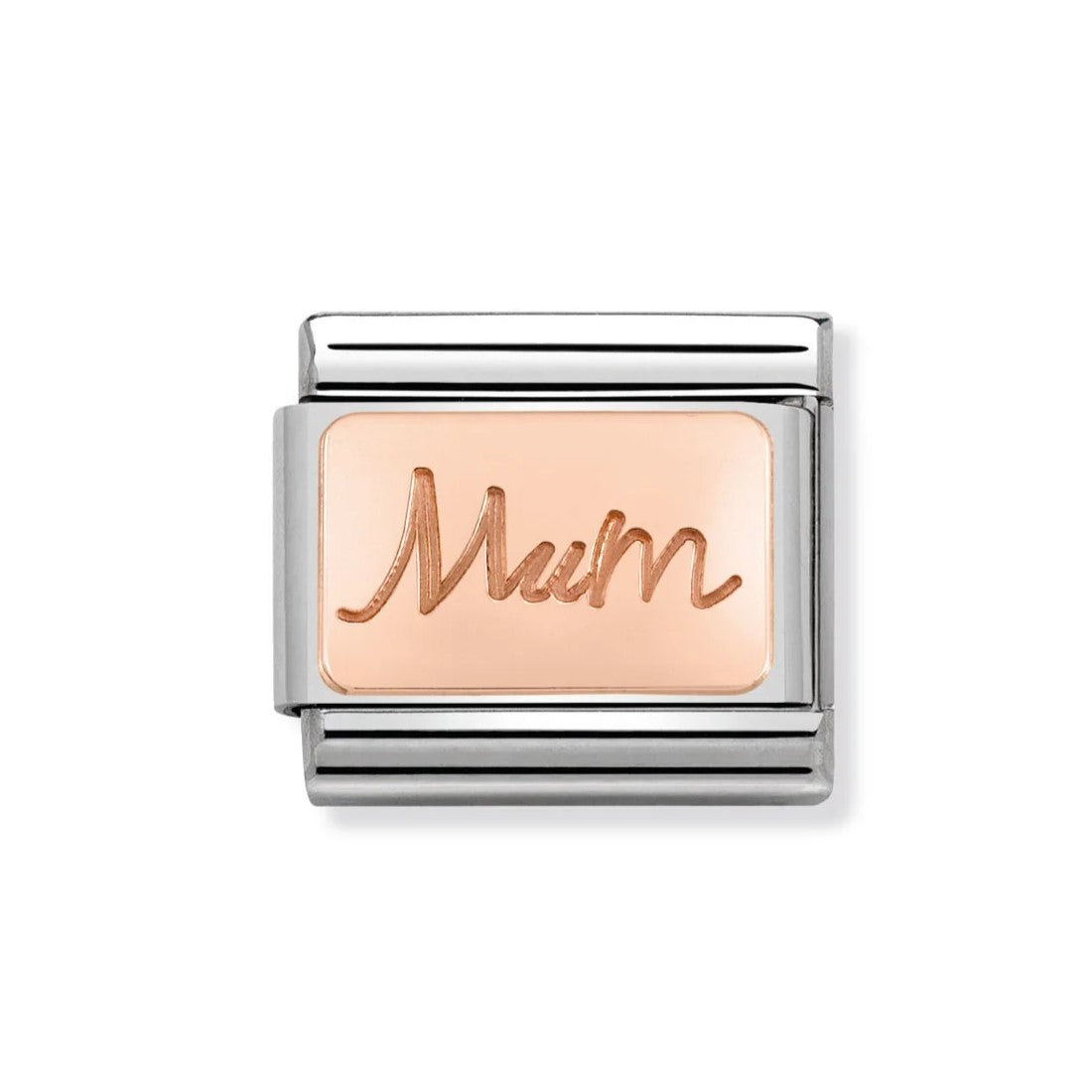 Composable Classic Mum Engraved Rose Gold Plate In Stainless Steel Charm