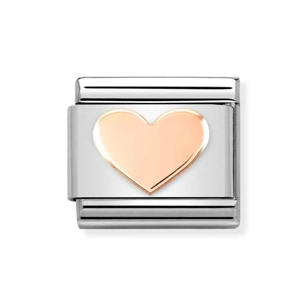 Classic Composable Link In 9K Rose Gold With Heart Symbol