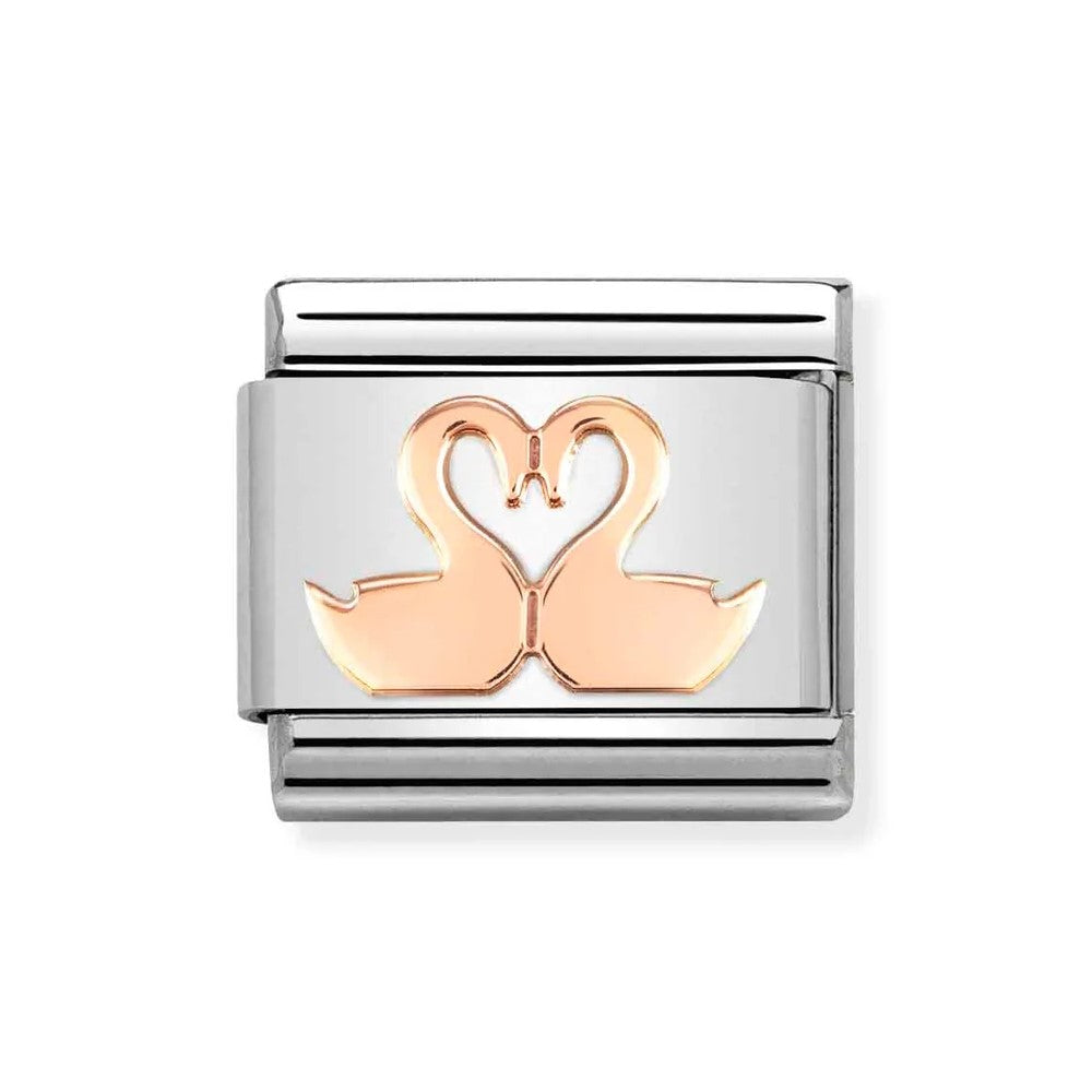 Classic Composable Link In 9K Rose Gold With Swans Symbol