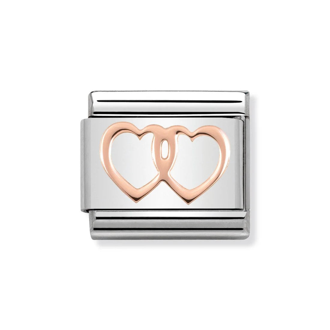 Classic Rose Gold Double Heart Link