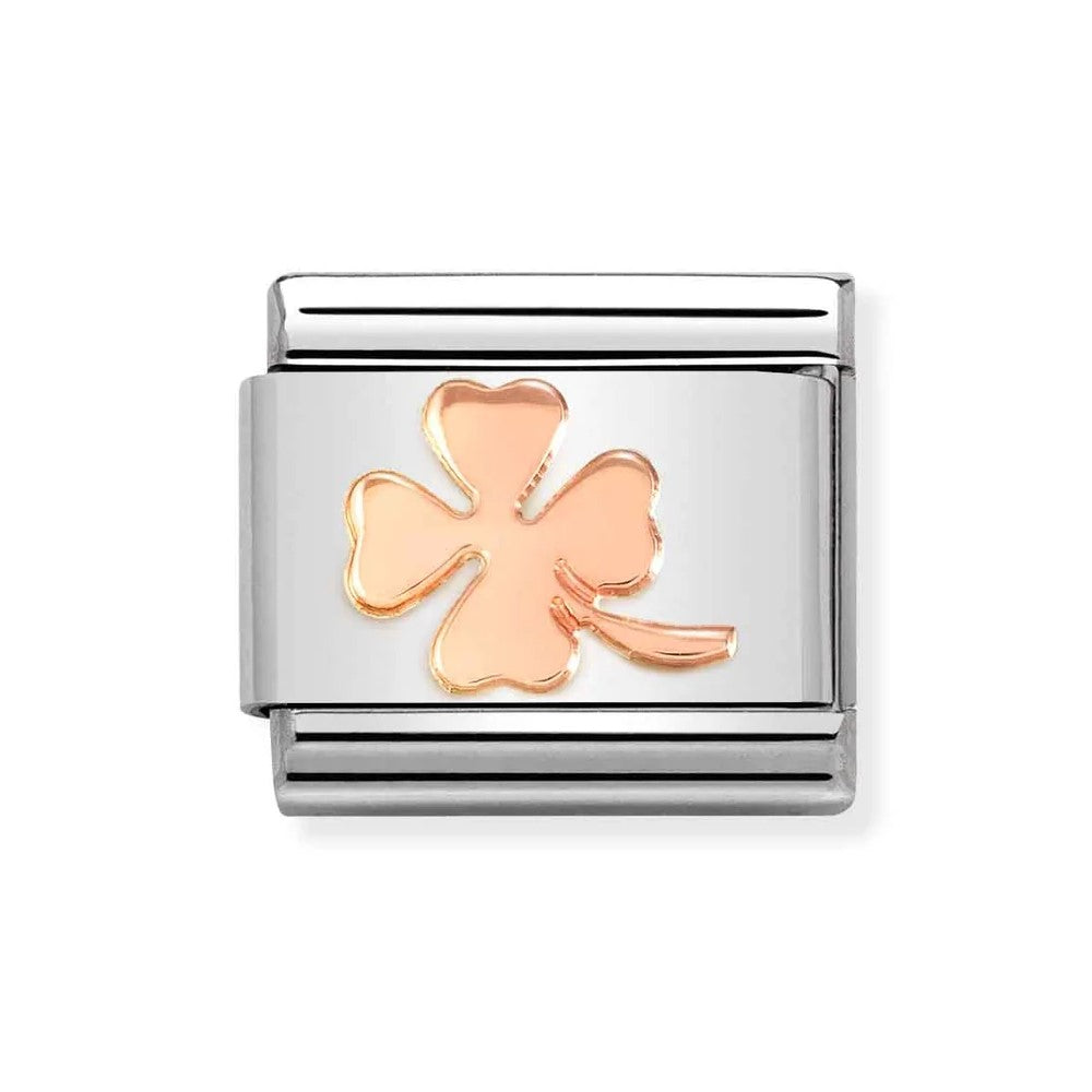 Classic Link In 9K Rose Gold Four-Leaf Clover