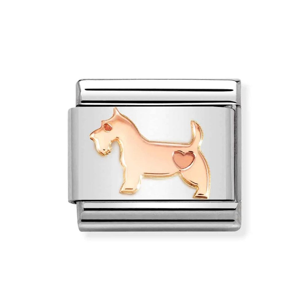Classic Link In 9K Rose Gold Dog with Heart Symbol