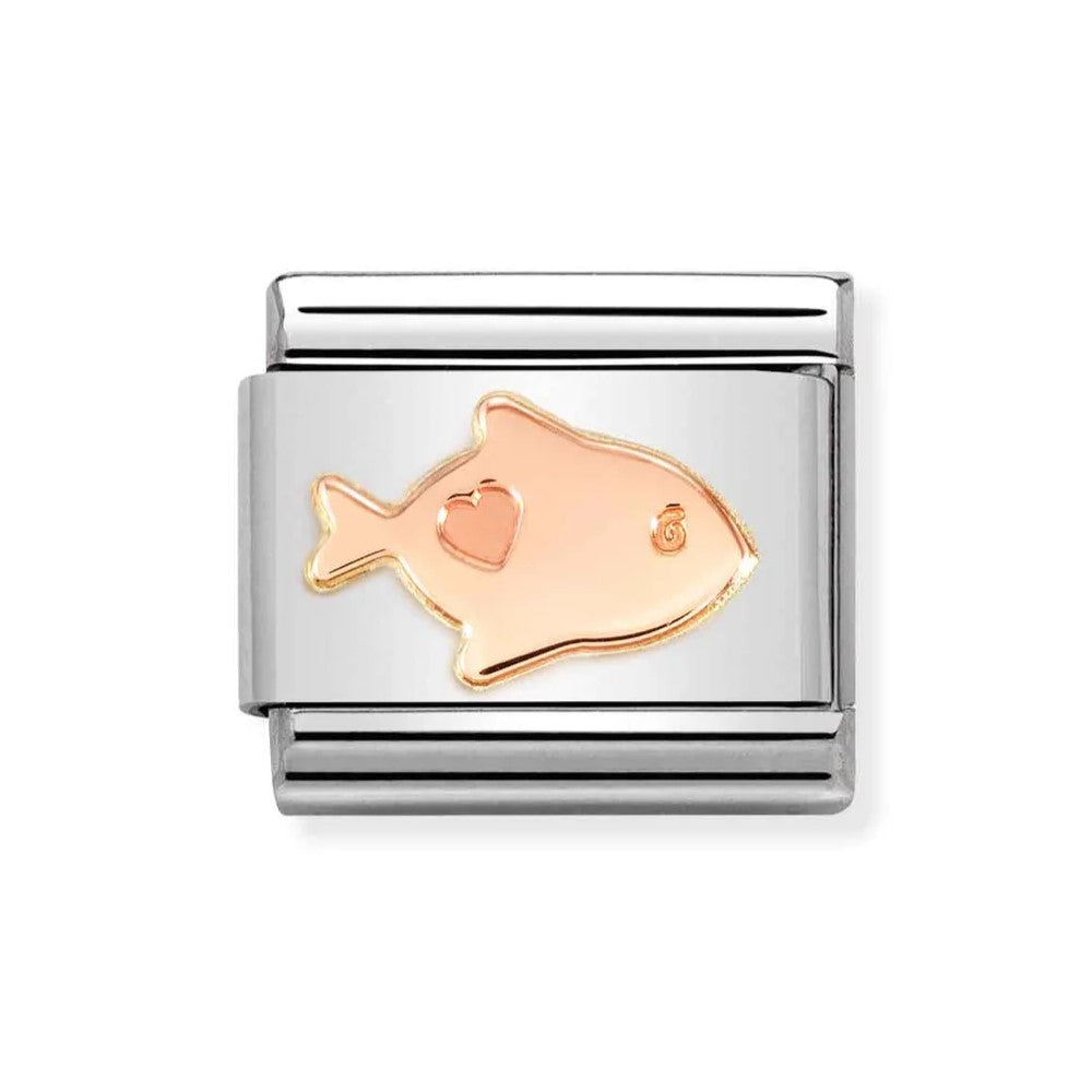 Classic Link In 9K Rose Gold Fish with Heart Symbol