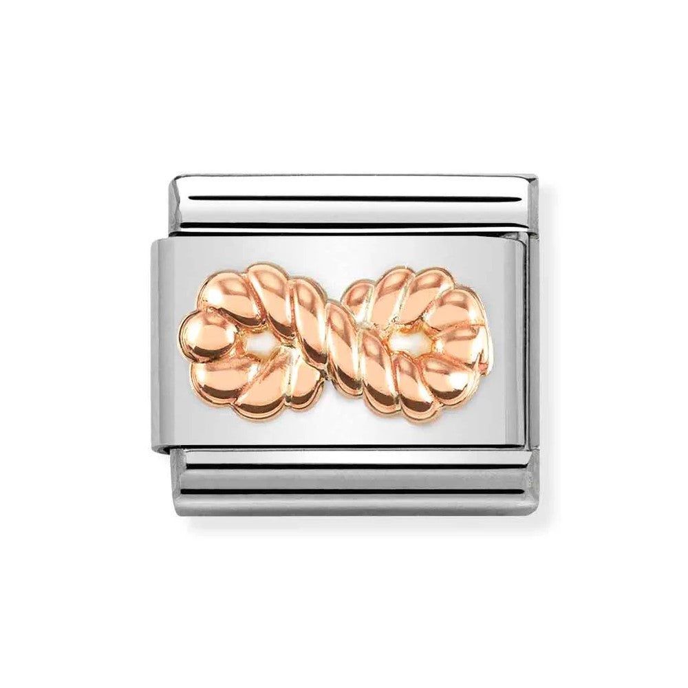 Classic Composable Link In 9K Rose Gold With Infinite Textured Symbol